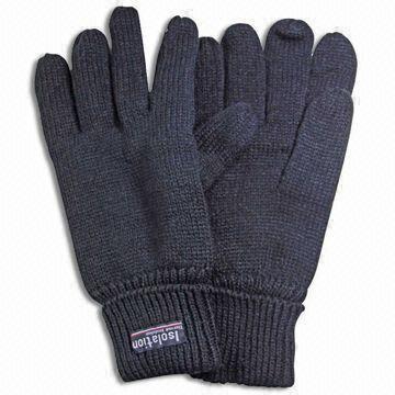 Knitted Gloves Without Embroidery, Made of Acrylic, Suitable for Winter