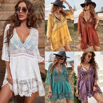 Ladies Beach Clothing: Hooded Blouse, Swimwear, and Sun Protection Skirts