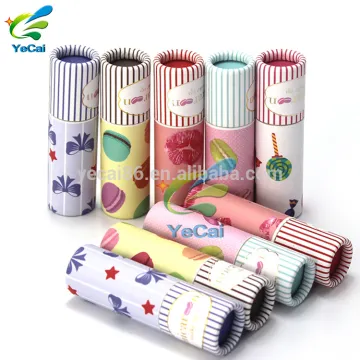 Wholesale eco friendly paper lip balm tube with plastic insert , lip balm paper tube for sale