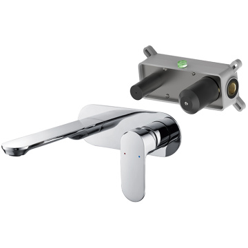 Wall-Mount Chrome Bathroom Faucet Temperature Control