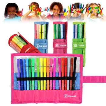 Rolling bag with safety and high quality marker pen set