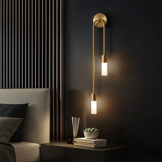 Modern U-shaped LED Wall Lamp - Copper Bedside Light