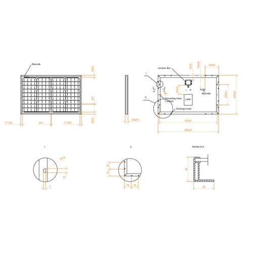 OEM Energy System Module Manufacturing 40W Solar Panel