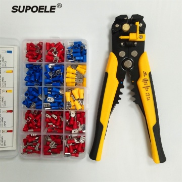 HS-D1 Multi Function Hand Crimping Tool Pliers with Wire Stripper and Cutter - 280PCS Insulated Terminal Block Set