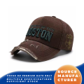 Topi Bisbol Vintage Kota Boston yang Tertekan dan Dicuci