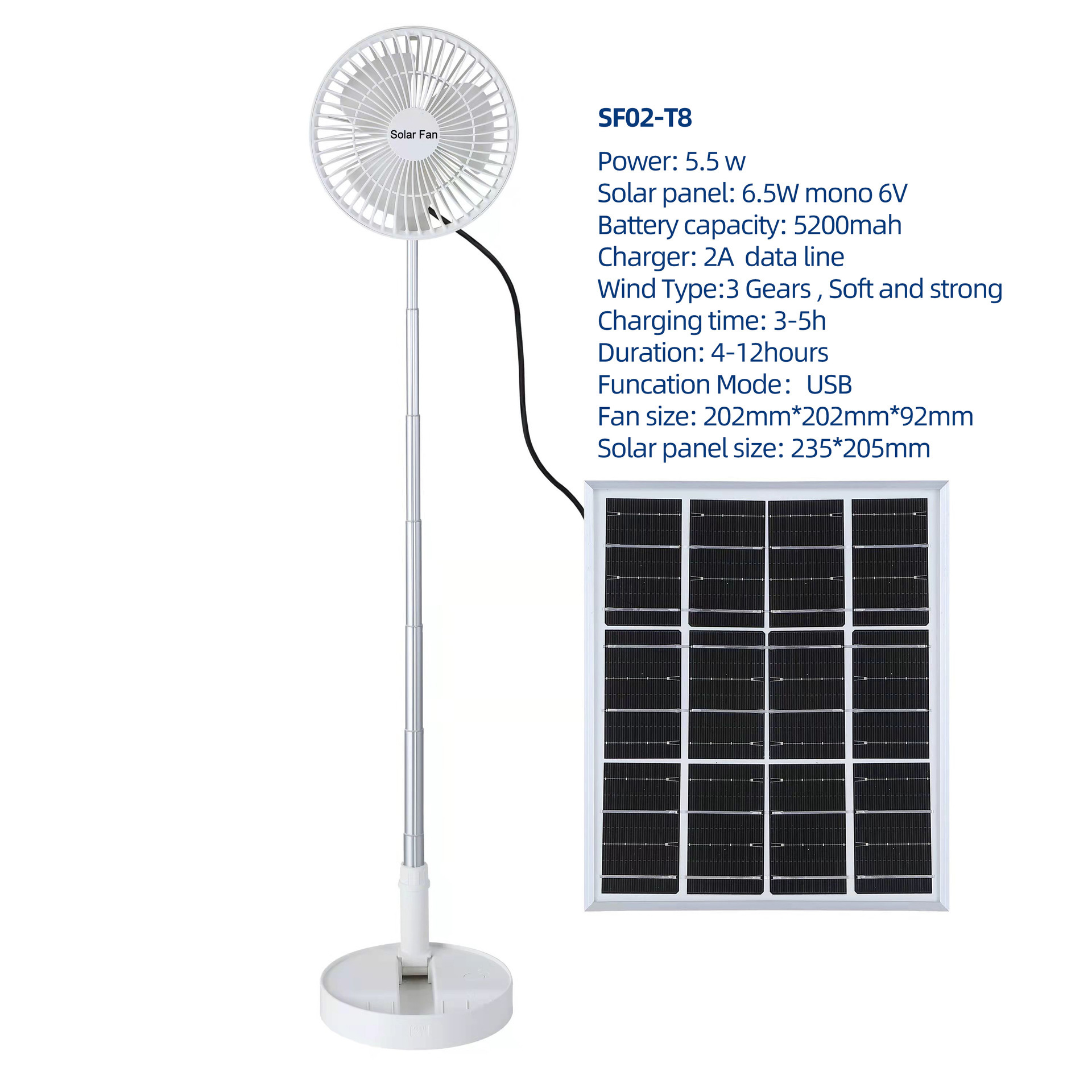 Foldable solar Fan