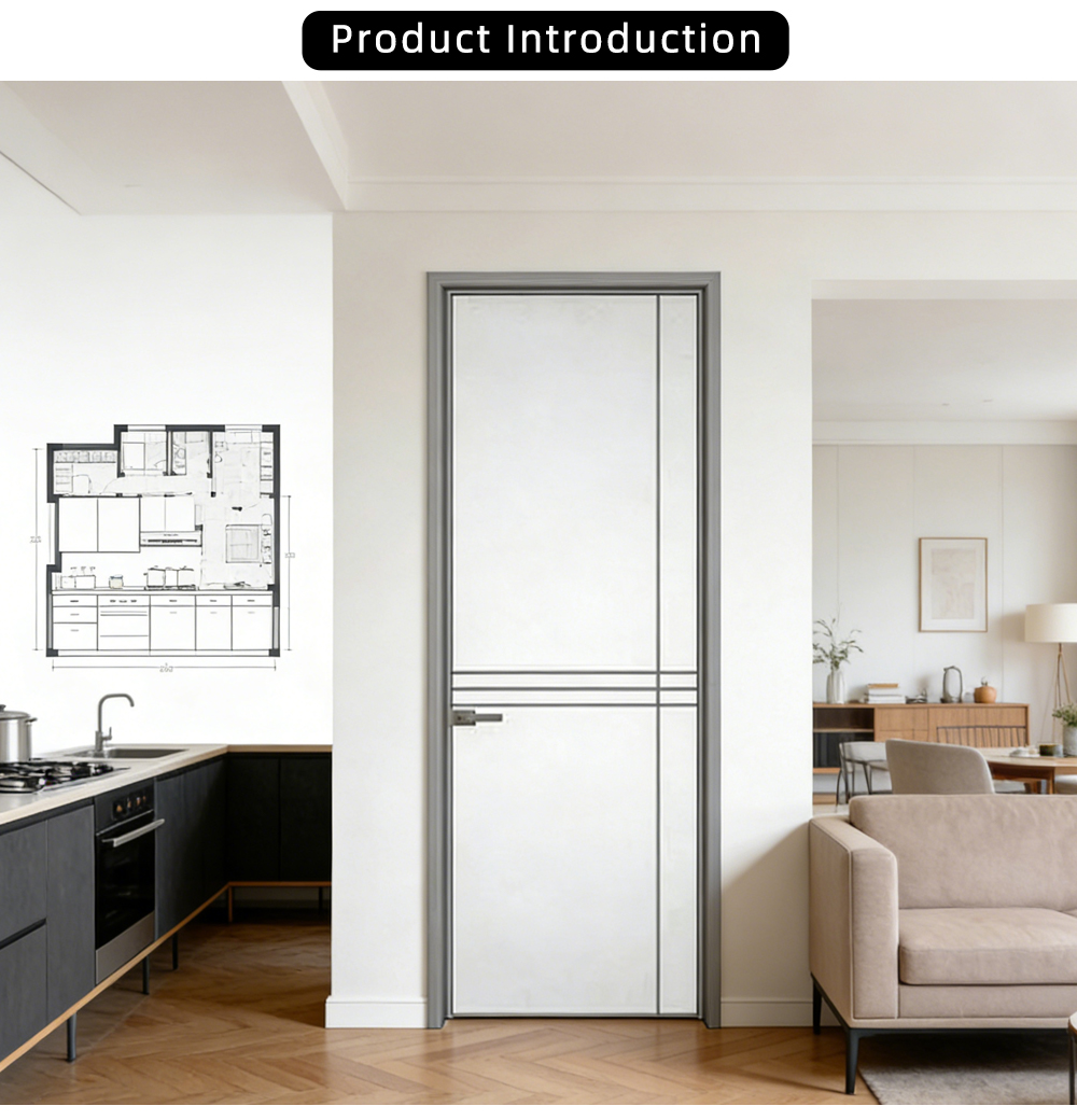 Single Panel Minimalist Grid Double Glazed Swing Door YJ-R031 X