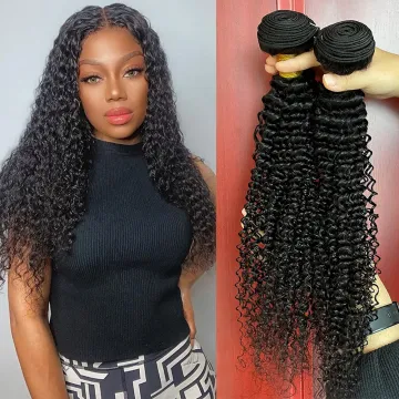 Colored curly hair bonnet curly human hair bundles with closure, Brazilian curly cuticle aligned virgin hair bundles