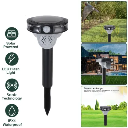 Solar Powered LED Lights Sonic Bird Repeller