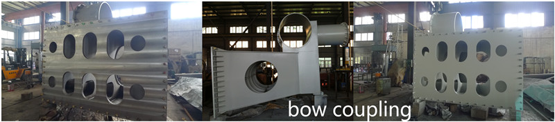 Steel dredge bow coupling