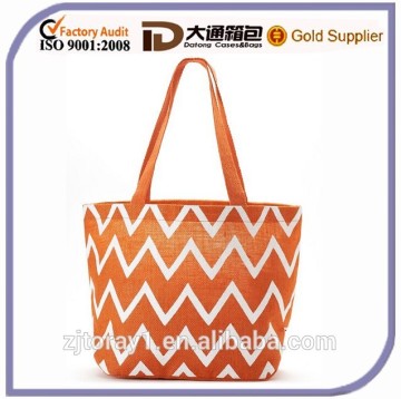 New Design Chevron Lady Beach Bag For Fashion Jute Bag