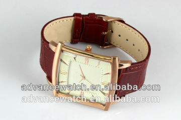 2017 wholesale cheap watch men| square watch with gold stainless steel watch| business watch with genuine leather