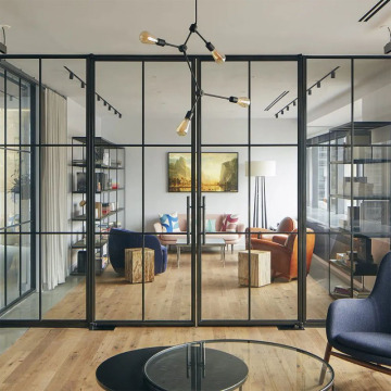 Современная стеклянная дверь с алюминиевой рамой