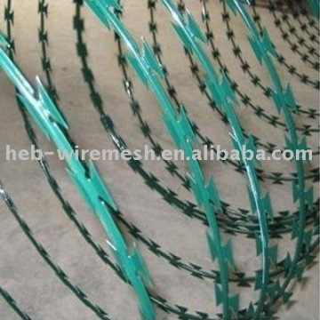 Fil de rasoir transversal enduit en PVC