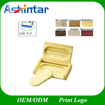 USB3.0 Memory Flash Thumbdrive Customized Laser Engraving Wooden USB Stick