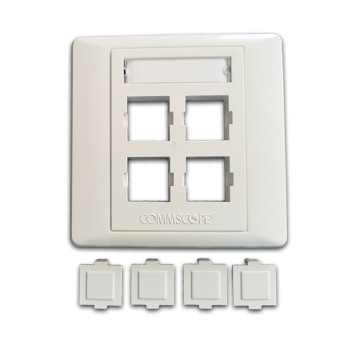 CommScope M14CF RJ45 Network Four Port Panel 86 Typ Flach mit Staubabdeckung