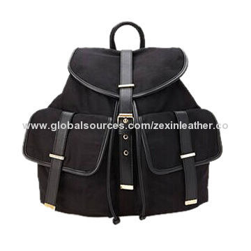Faux Leather & Canvas backpack
