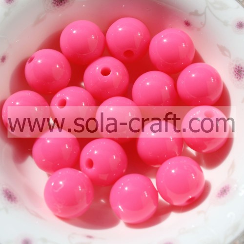 Perles fluorescentes brillantes acryliques artificielles roses étonnantes de 6MM pour faire le collier