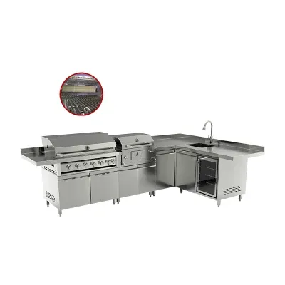 Stainless Steel Outdoor Kitchen BBQ Grills Gas Burner Kitchen Cabinet