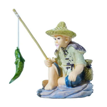 Wholesale Aquarium Decorations: PVC Fisherman Figures for Fish Tanks