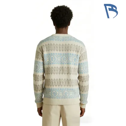 Cozy Frosted Fair Isle Knit Top