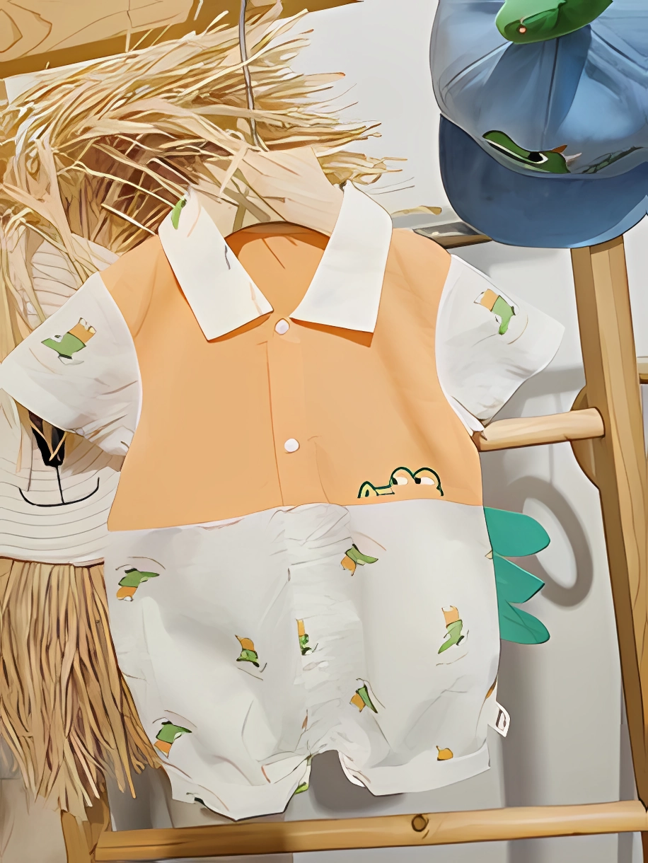 Baby Mr. Crocodile Kartondruckkragen Sommer -Onesies