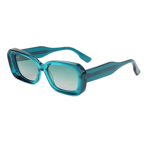 Bold Square Acetate Sunglasses with Curved Temples