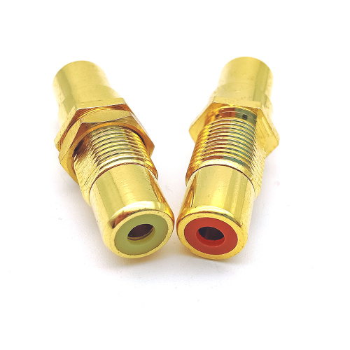 Screw Bulkhead Extender RCA Female to Female Adapter