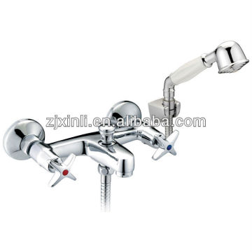 High Quality Dual Handle Brass Bath Shower Mixer, Polish and Chrome Finish