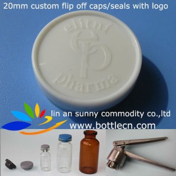 gv174 20mm flip top caps with logo