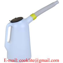 Plastic Oil Container with Lid & Flexi-Spout 3L Measuring Jug Pourer