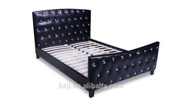 Latest double bed design diamond luxury pu leather bed xs-9031