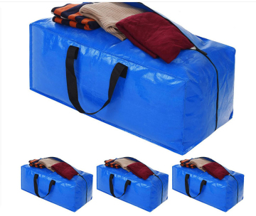 Foldable PE Extra Large Heavy Duty Storage Bag Moving Waterproof Moisture-proof Storage Bags With Reinforced Zippers