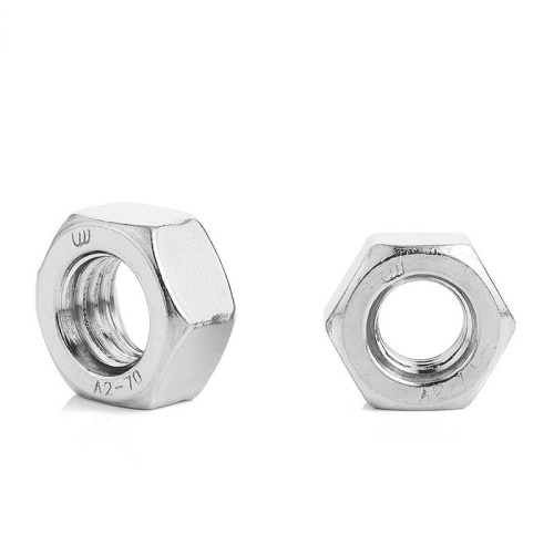 Hexagon full nut nickel plated nats