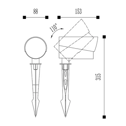 1x12W Cree LED Outdoor Spotlight
