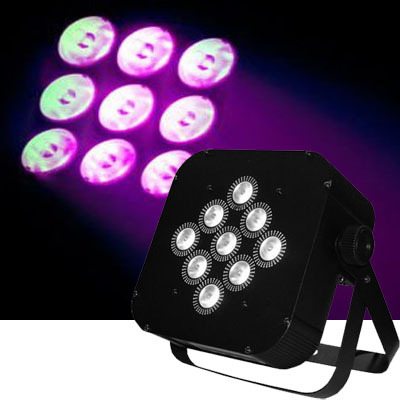 9PCS LED Rechargeable Battery & DMX Wireless PAR Light (LED-BW09)