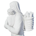 Hand Carved White Marble Madonna Child Sacred Art