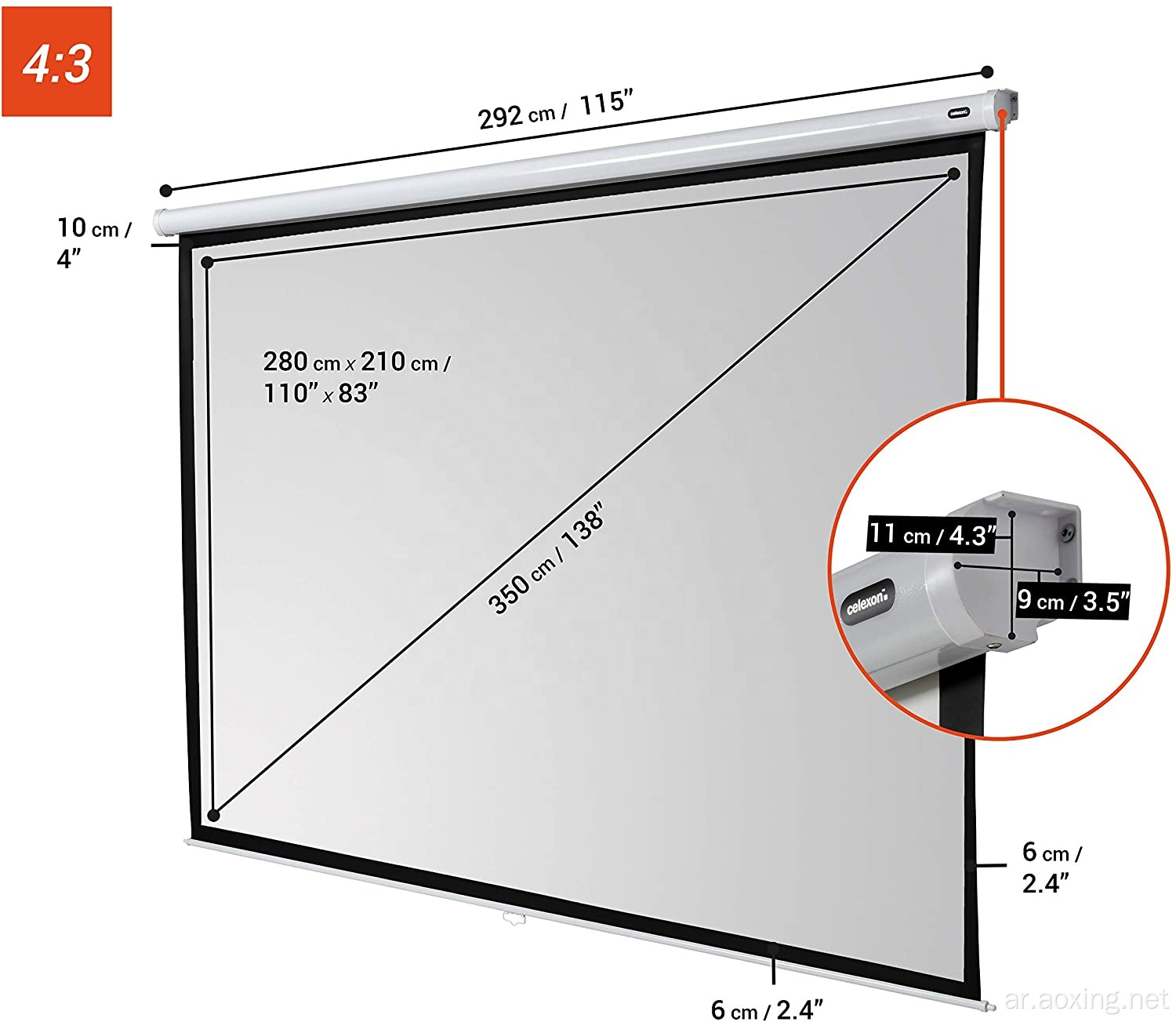 280x210cm جهاز عرض شاشة العرض التلقائي محلي الصنع