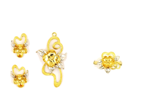 Zestaw biżuterii Flower Themed K Gold