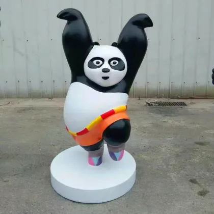 New Design Cartoon Movie Life Size Fiberglass Kung Fu Panda Statue