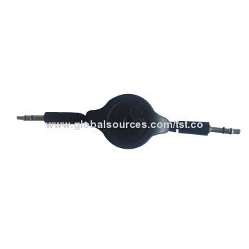 Retractable Audio Cable, Compatible for All Devices, with 3.5mm Headphones Jack