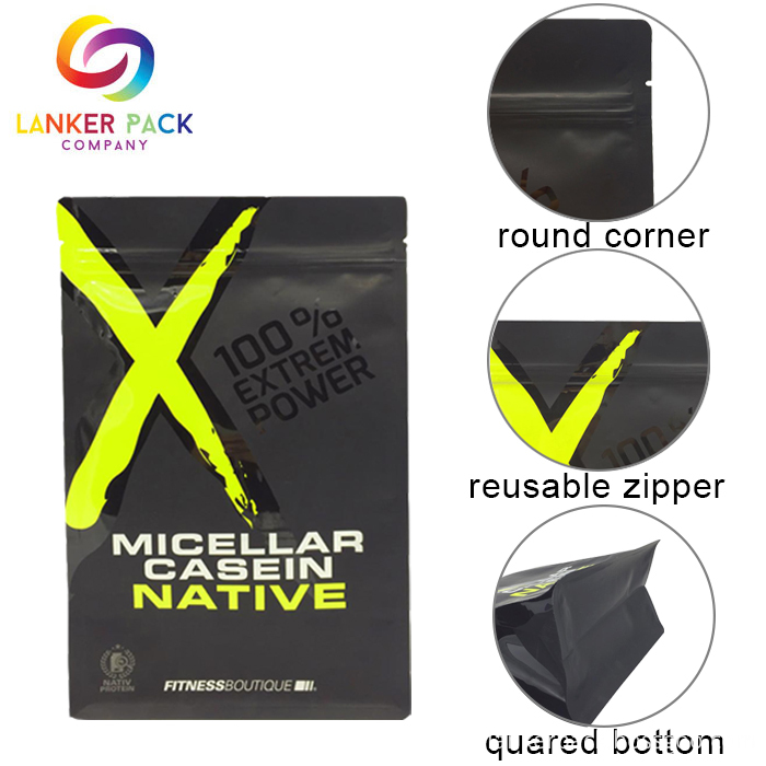 Resealable Foil Laminated Packaging Whey Protein Powder Bag