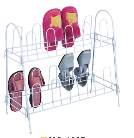 PE Pinahiran 2 Tier Shoe Rack