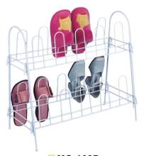 PE Pinahiran 2 Tier Shoe Rack