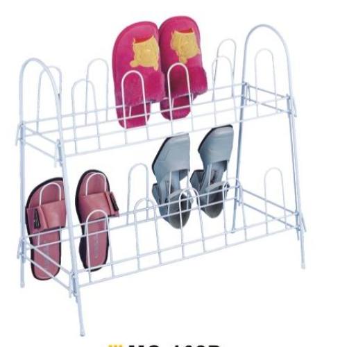 PE Pinahiran 2 Tier Shoe Rack