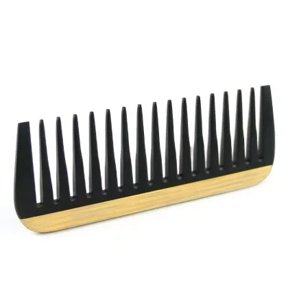 Hot Selling 100% Natural Black Buffalo Ox Horn Handmade Hair Comb | No Static | Wooden & Bamboo Wide Tooth Combs