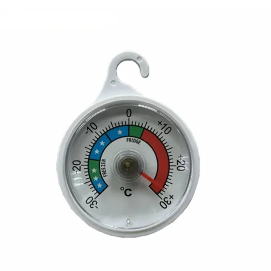 White Plastic Round Fridge and Freezer Thermometer with Hook