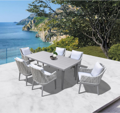 Scrivi PE Outdoor Rattan Garden Set da pranzo