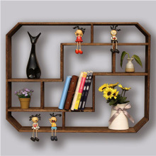 Solid Wood Decorative Wall Shelf Rack Mount