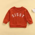 Sudadera para niños con letra superior de impresión de manga larga chaqueta